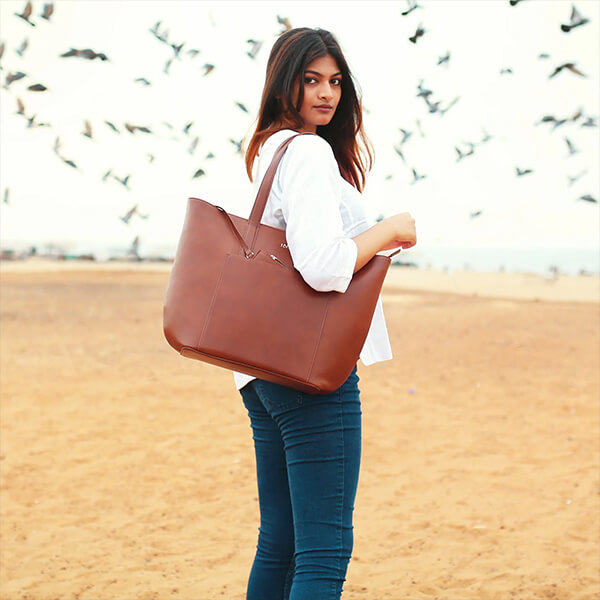 Hand-Stitched Leather Tote