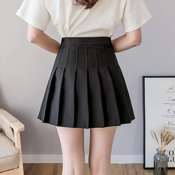 Pleated Midi Skirt — Charcoal